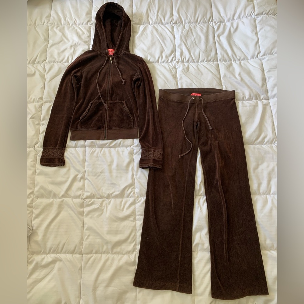 Juicy Couture brown velour track suit